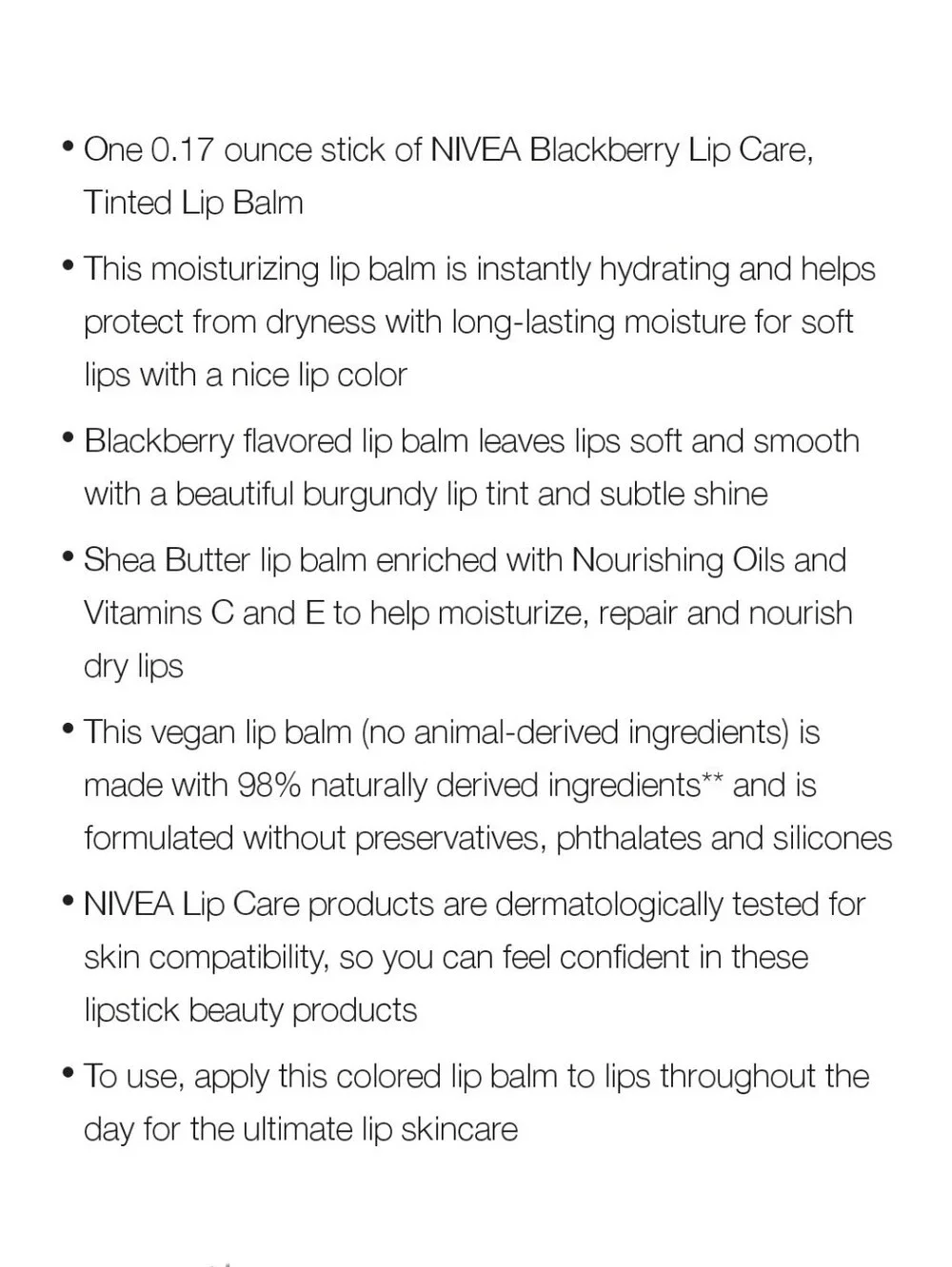 🍭7/$15 Nivea Tinted Lip Care Blackberry